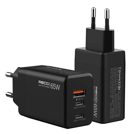 RECCI wall charger,EU 65W GaN Charger