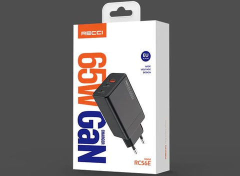 RECCI wall charger,EU 65W GaN Charger