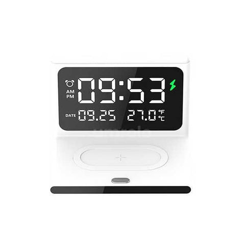 RECCI Wireless Charger Stand with Clock Charging Dock, Digital Alarm Clock