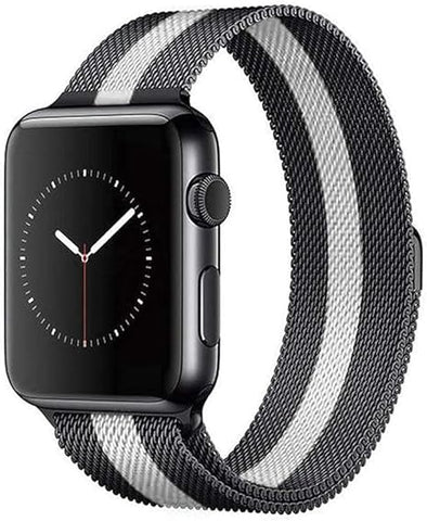 سوار معدن مغناطيسي لساعات ابل - Magnetic Metal Strap For Apple Watch  متوافق مع اي ووتش الترا والتر 2 وسيريس 1/2/3/4/5/6/7/8/9 مقاس 42/44/45/49