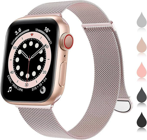 سوار معدن مغناطيسي لساعات ابل - Magnetic Metal Strap For Apple Watch  متوافق مع اي ووتش الترا والتر 2 وسيريس 1/2/3/4/5/6/7/8/9 مقاس 42/44/45/49