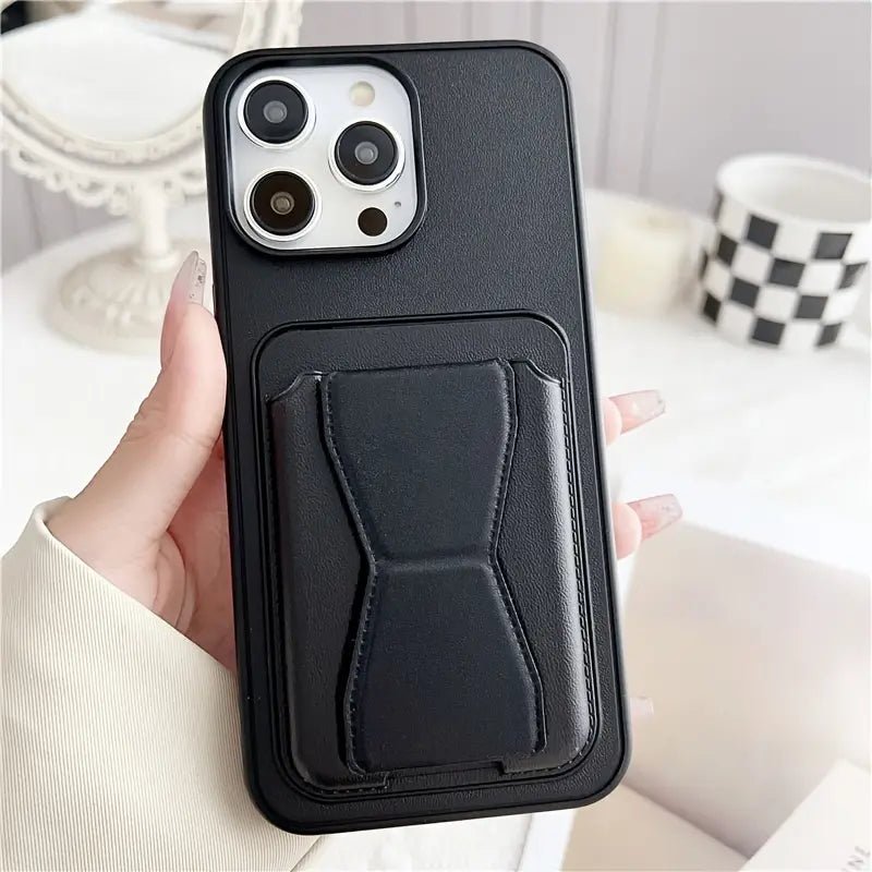 Premium Card Holder Case TPU Faux Leather, And Shockproof Protection, Can Holder 1 - 3PCS Cards, Magnetic Clasp, WIth Horizontal And Vertical Brackets! - NEXT STORE