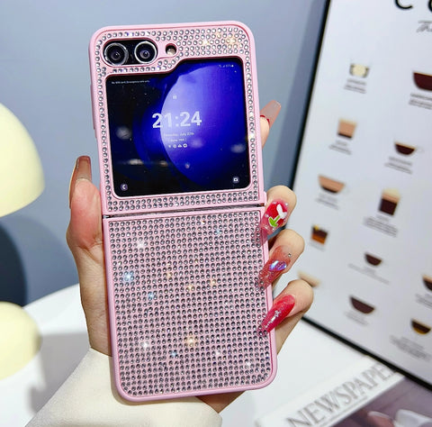 حافظة هاتف سليكون جليتر من swarovski مضادة للصدمات لهاتف سامسونج جالاكسي Z FLIP 3\4\5