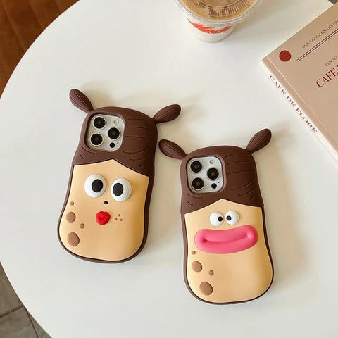 3D Funny Phone brown Case for iPhone