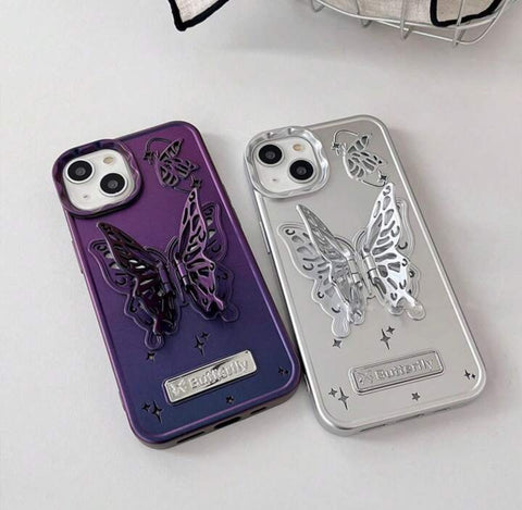 Gradient Butterfly Stand Silicone Phone case