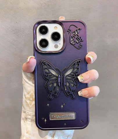 Gradient Butterfly Stand Silicone Phone case