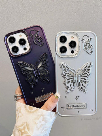 Gradient Butterfly Stand Silicone Phone case