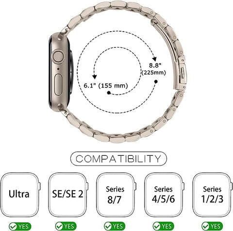 سوار معدني ستانلس ستيل متوافق مع ساعه أبل سيرس 1/2/3/4/5/6/7/8/9 واس اي وسلسلة الترا - الترا2 مقاس 42/44/45/49 - NEXT STORE