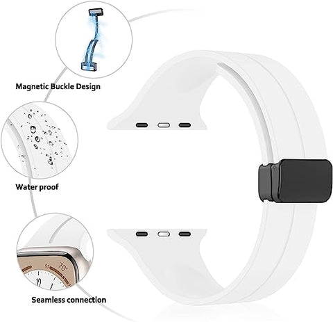 سوار ساعة رياضي من السيليكون الناعم مع مشبك مغناطيسي لساعة أبل متوافق مع اي واتش الترا والترا2 سيريس 1/2/3/4/5/6/7/8/9مقاس 42/44/45/49 ملم - NEXT STORE