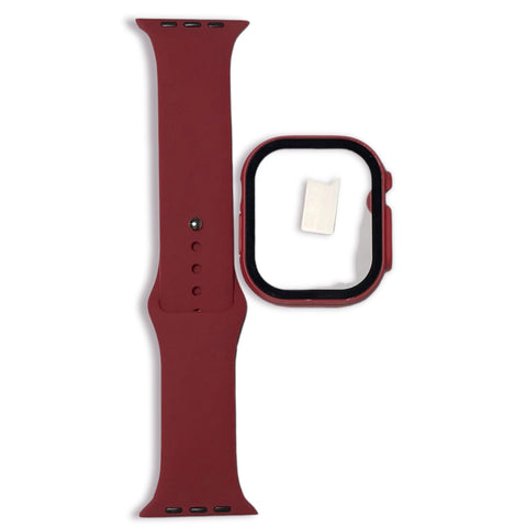 سوار سيليكون + كفر لساعات ابل - Silicone Strap + cover For Apple Watch - NEXT STORE