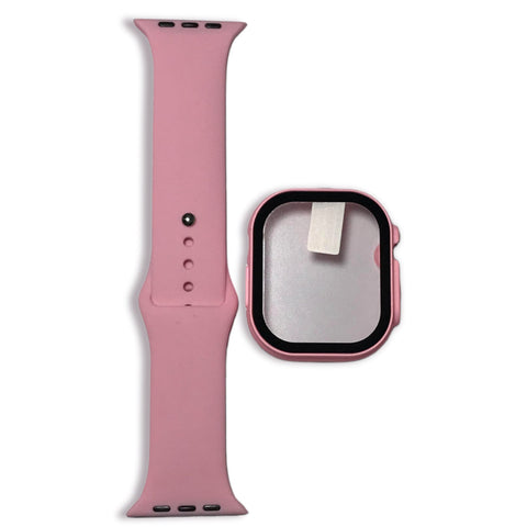 سوار سيليكون + كفر لساعات ابل - Silicone Strap + cover For Apple Watch - NEXT STORE